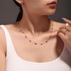 Qiong Yao Handmade Double Layer Stainless Steel Necklace with Colored Natural Stones for Women - Sweet, Light Luxury Feel