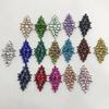Iron On Rhinestone Floral Applique Handmade Glass Beaded Patch for Wedding Bridal Dress DIY Accessory