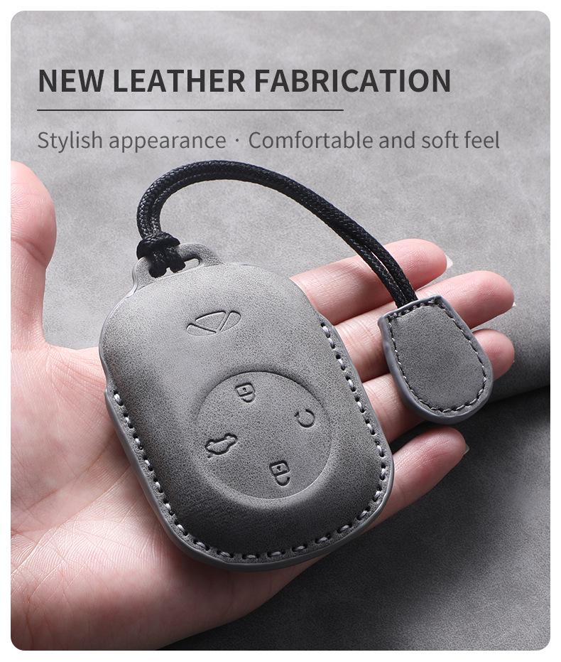 Chery Fengyun A9L Full Coverage Goat Leather Key Case with Protective Buckle