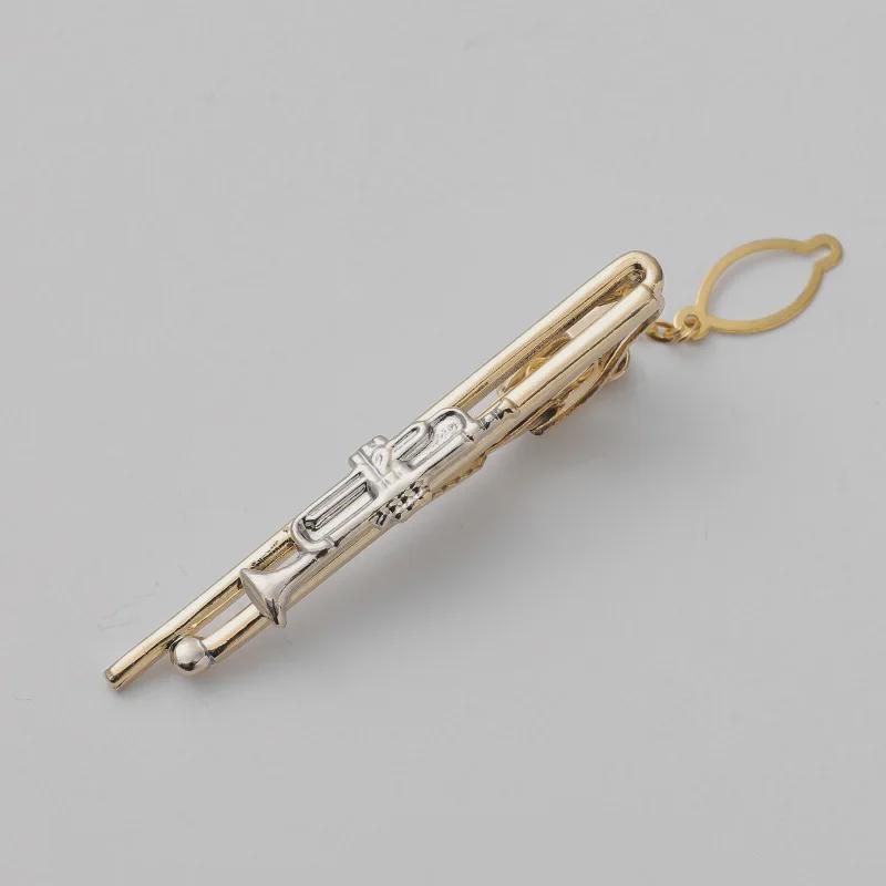 Two-Color Men's Fashion Tie Clip - Airplane & Musical Instrument Design