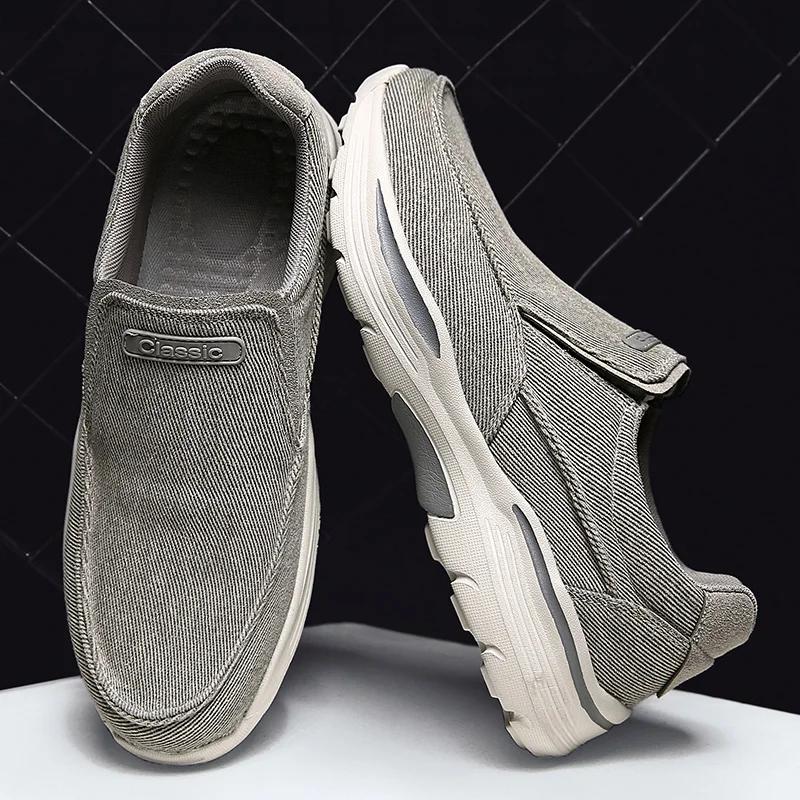 

Мужская обувь парусиновые дышащие лоферы повседневная летняя обувь мужская удобная уличная обувь классические кроссовки большой размер 48 серый