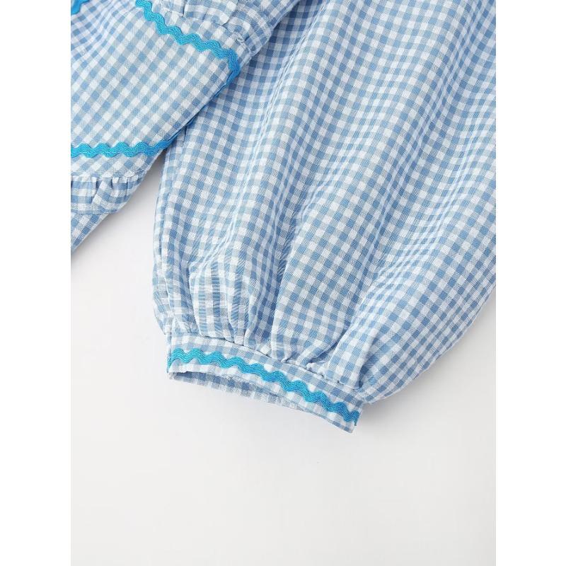 Spring and Autumn Women's Plus Size Shirt Fashion Casual Clash of Colours Checkered Shirt