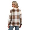 Women's Loose Plaid Pullover Sweatshirt, Long Sleeves, Neck Top