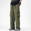Splicing overalls men's autumn new loose multi-pocket straight wide-leg pants outdoor casual trousers cheap wholesale