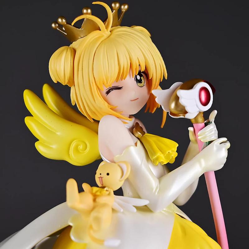 Durable 22cm Cardcaptor Sakura Kinomoto Sakura Gk Figure With Kero Anime Peripheral Desktop Decoration Beautiful Girl Collectible Model