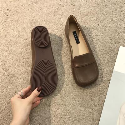 Retro-Schuhe aus Pu-Leder mit weicher Sohle und quadratischer Zehenpartie für Damen, Frühling und Herbst, neue sanfte Halbschuhe, flache Abendschuhe, Mary Jane-Schuhe