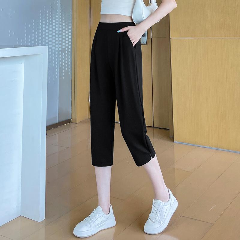 Ice Silk Sports Capri Pants Women Thin Summer Style Loose Casual Harem Radish Pants Women