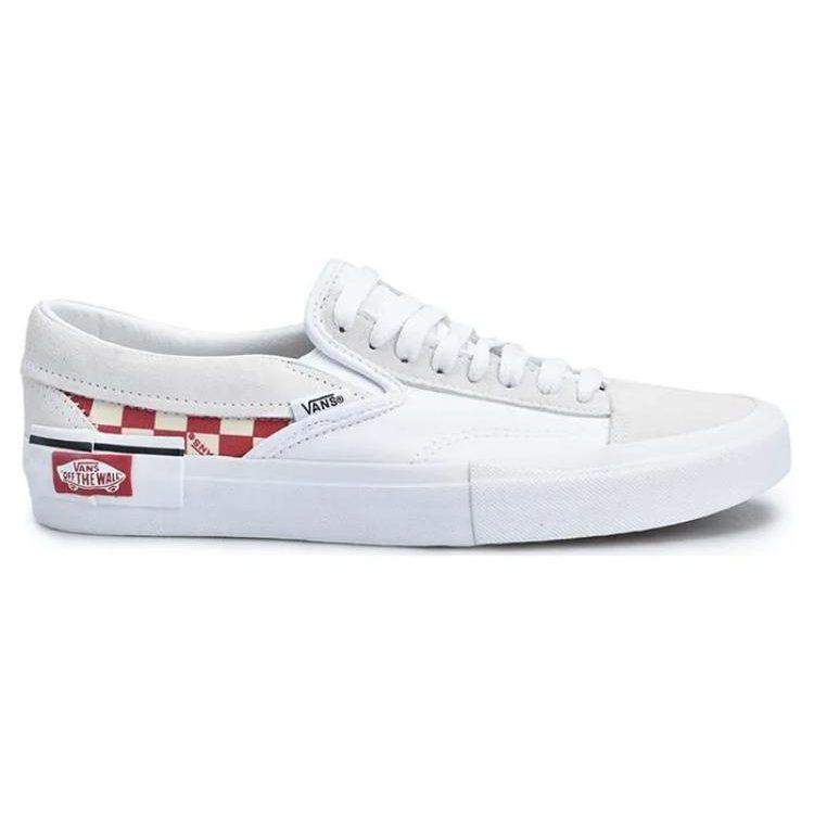 Vans Scarpe da Skate Slip-On a Punta Bassa Unisex Griglia Rossa Bianca VN0A3WM5TLJ