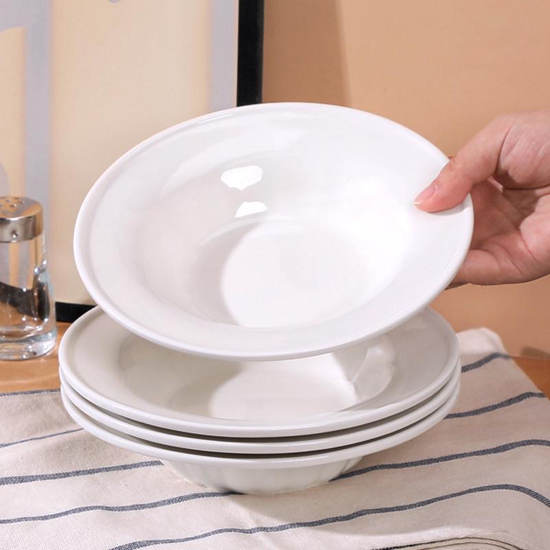 

6-Piece Pure White Ceramic Plate Set: Straw Hat, Soup, Western, and Creative Fruit Plates