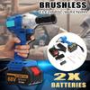 AC 100V-240V 330Nm Cordless Lithium-Ion Electric Impact Wrench Brushless Motor 2 Battery - intl