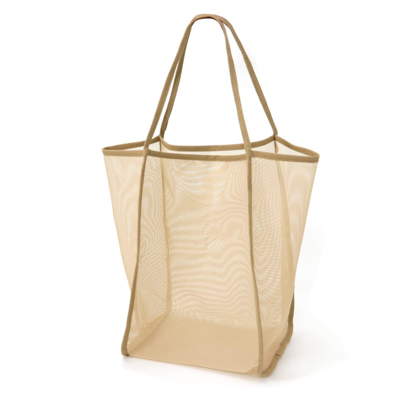 1/2pcs Shopping Bag Portable Beach Bag Large Capacity Multifunctional Mesh Bag Beach Toiletrie Organizer Bag Swimming Supplies