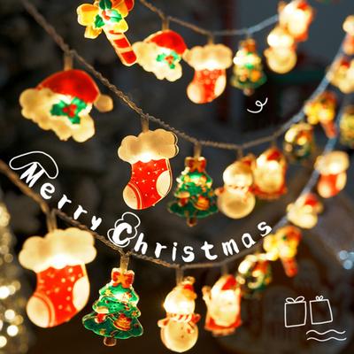 Cordão de Luz LED Fácil de Instalar a Pilhas Papai Noel Boneco de Neve Cordão