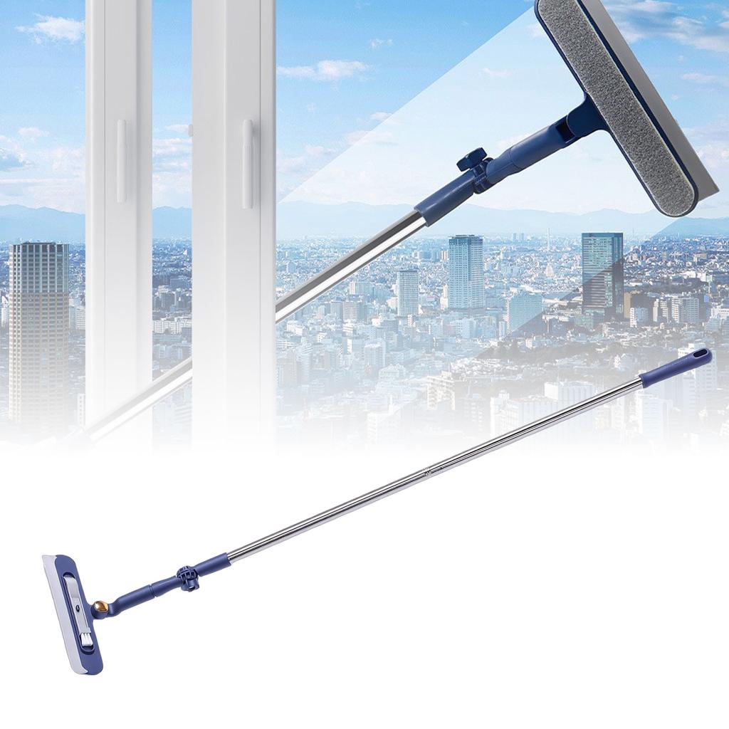 Window Squeegee 2 in 1 Window Clner with Extension Poles 180 Rotatable Clning Hd for High Rise Glass