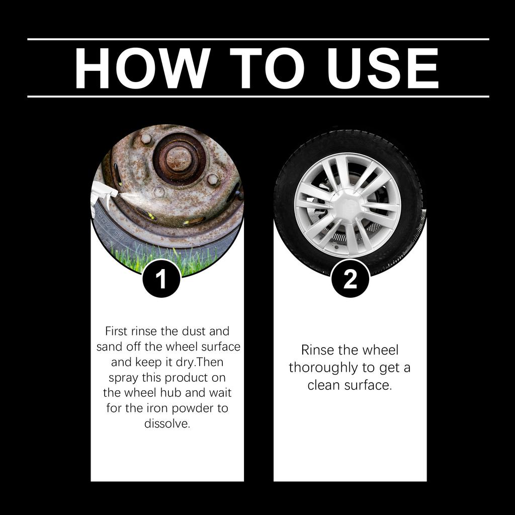 Car Wheel Rust Remover,Paint Rust Cleaner,Effective Stain Removal, Daily Maintenance, Brightening, And Gloss Maintenance Cleaner
