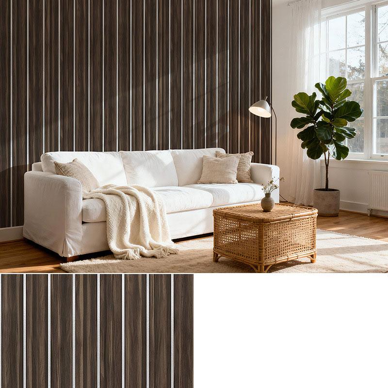 Self Adhesive Grille Wallpaper3D Fluted Wall Panel Sticker, Peel and Stick PVC Wallpaper for Living Room TV Background, Bedroom Wall Decor