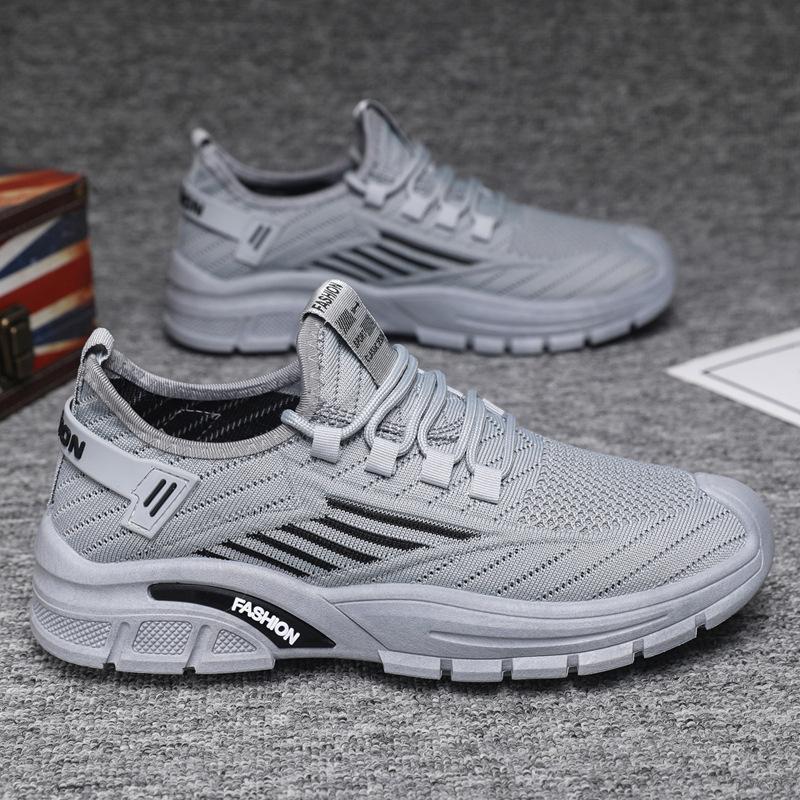 Summer New Men's Sneaker Mesh Breathable Flyknit Running Shoes Fashion Student Casual Shoes