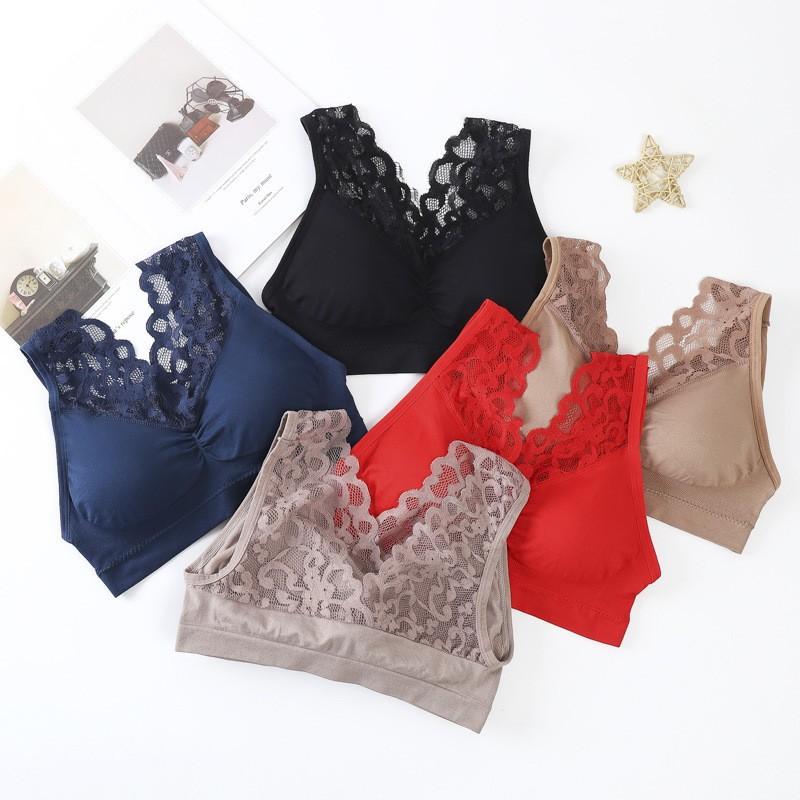 Women's beautiful back bra, plus-size plus-bust lace lace strapless bra, anti-exposure malfunction, wireless, push-up body-hugging camisole