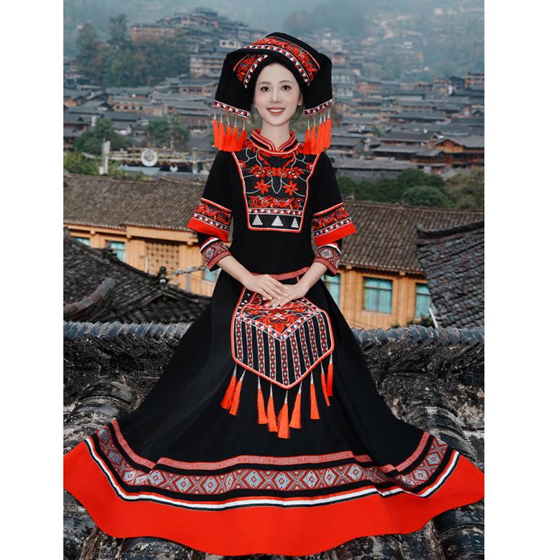 Chinese Ethnic Embroidered Dance Dress