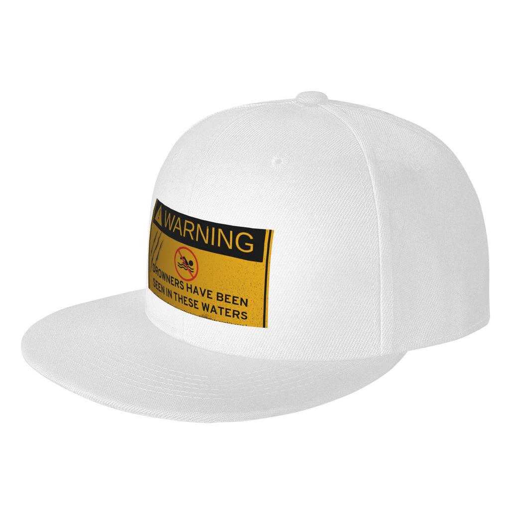 Fashion An Undead Glitch Drowner Warning Sign Flat Brim Sun Hat Japanese Minimalist Sports Visors