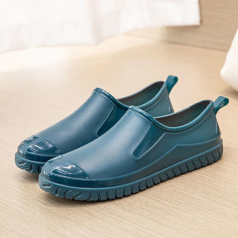 Mutter Regenschuhe Damen flacher Mund neue Mode leichte Regenstiefel tragen rutschfest Erwachsene Arbeit Autowäsche Klebeschuhe
