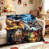 Harry Potter Magical Adventures Flannel Printed Blanket Thick Warm Throw Blanket For Living Room Gaming Room Home Party Decor Holiday Gift