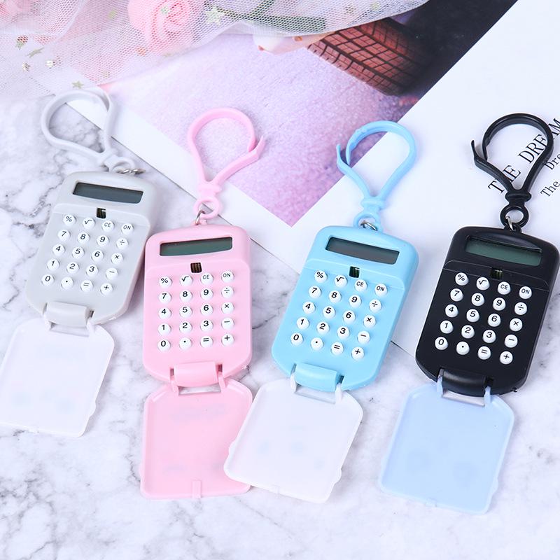 Cartoon Animal Flip-Top Mini Calculator Pendant for Kids