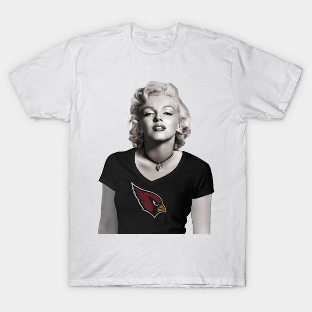 

Men Black Print T-shirt Marilyn Loves The Cardinals No-Cut Transfer Paper Print Cotton Tshirt 2XL білий