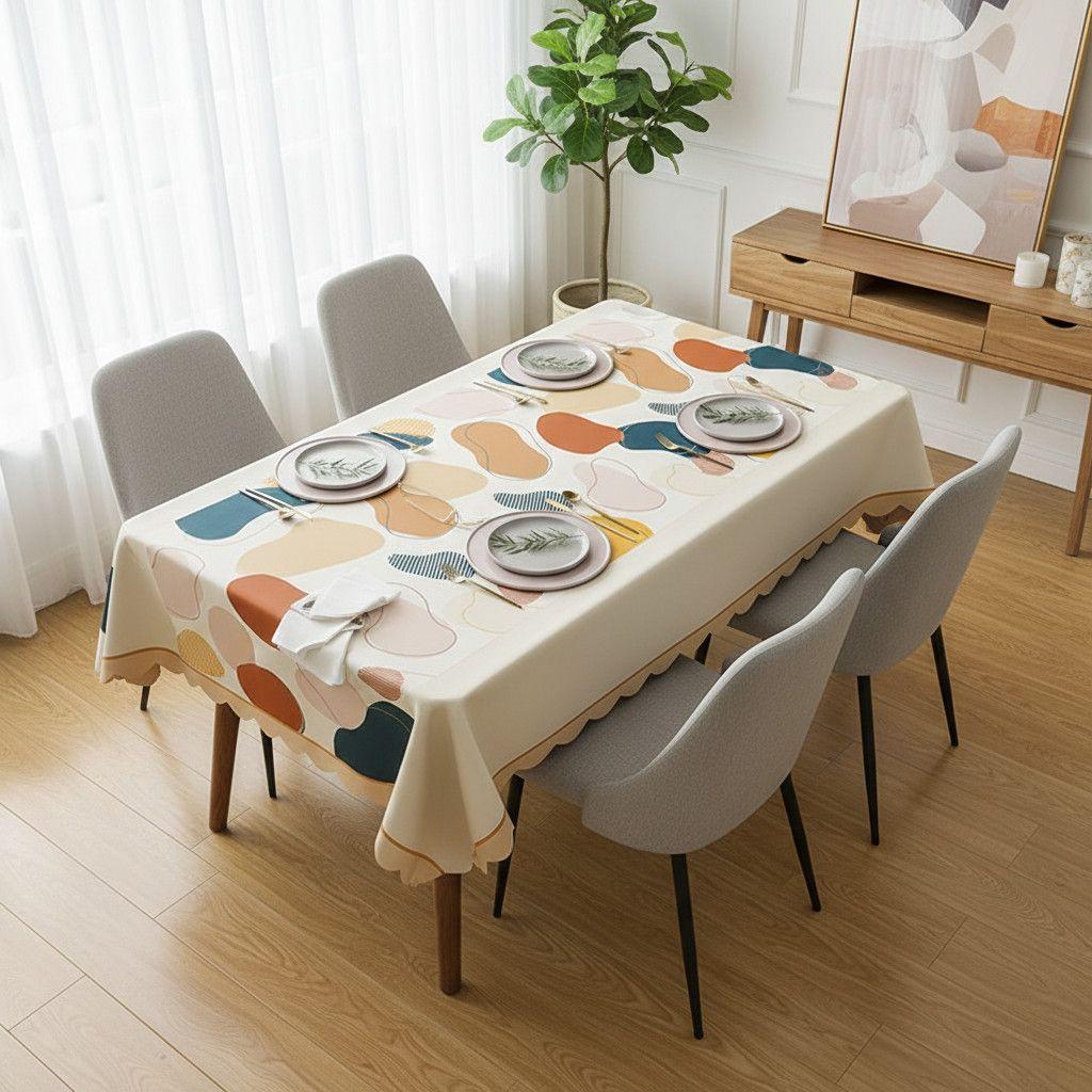 Tovaglia Rettangolare per Tavola da Pranzo Impermeabile e Resistente all'Olio PVC Anti Scottatura e Sporco Resistente Tovaglia per Tavolino Decorazione per la Casa Copertura Antipolvere