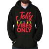 Cool Christmas Jolly Vibes Only Xmas Lights Hoodie Hooded Sweatshirt Men Women