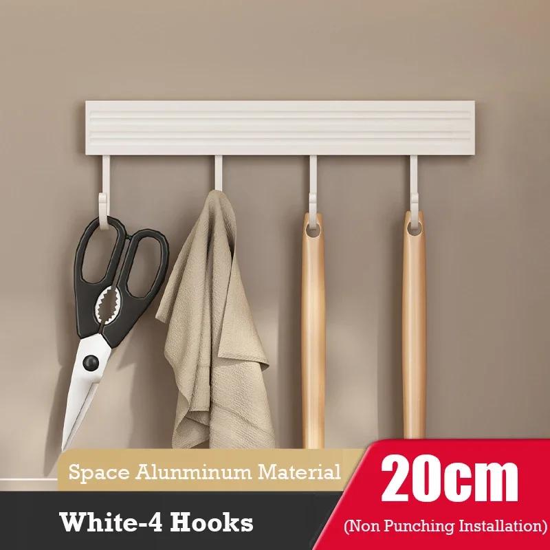 20/30/40/50CM Kitchen Hook Rack Punch-free Wall Mounted Storage Racks For Cup Kitchenware Home Bathroom Kitchen Accessories