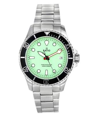Pánské hodinky FreeDiver Sapphire Stainless Steel Zelený ciferník Quartz RTF039 200M
