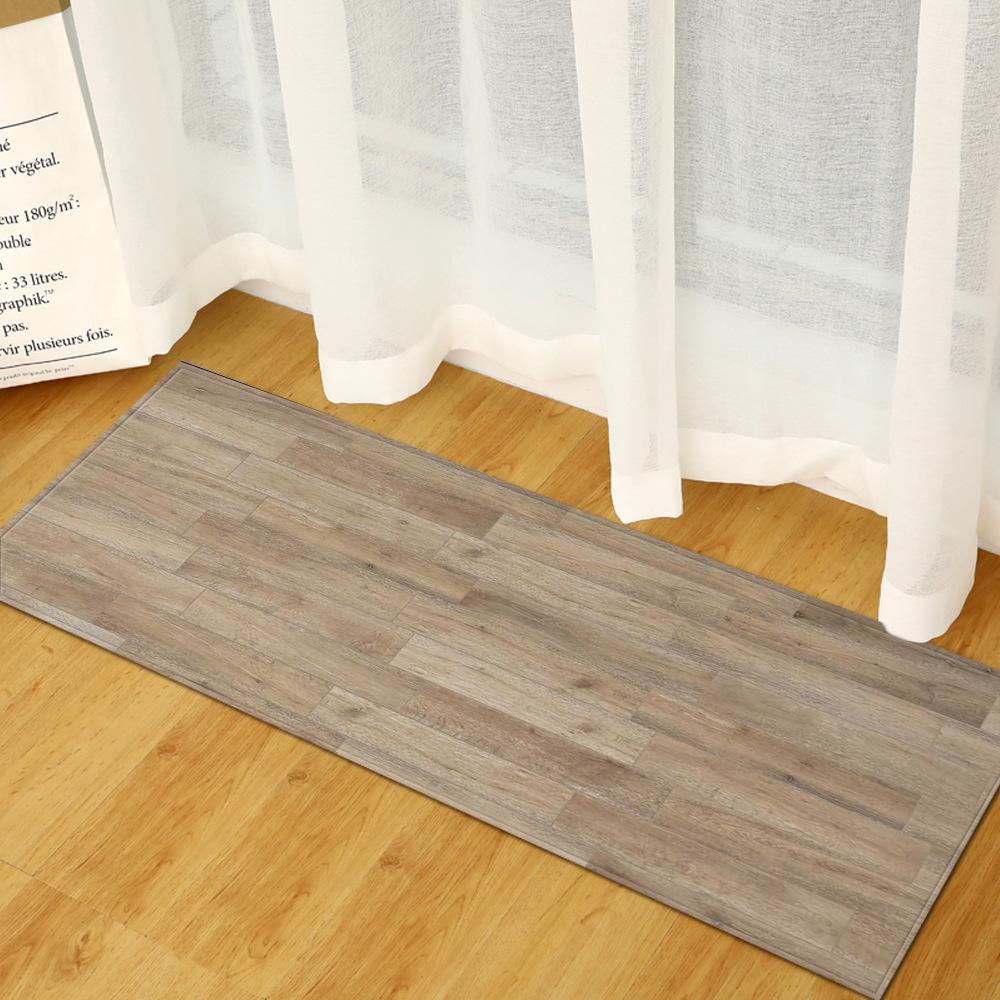 Wood Grain Household Door Mat Kitchen Absorbent Strip Bathroom Non-Slip Floor Mat Living Room Bedroom Carpet