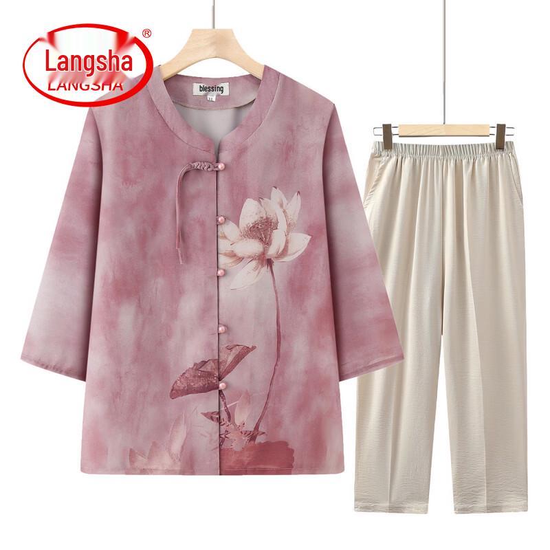 LangSha Women's Floral Summer Blouse for Elderly