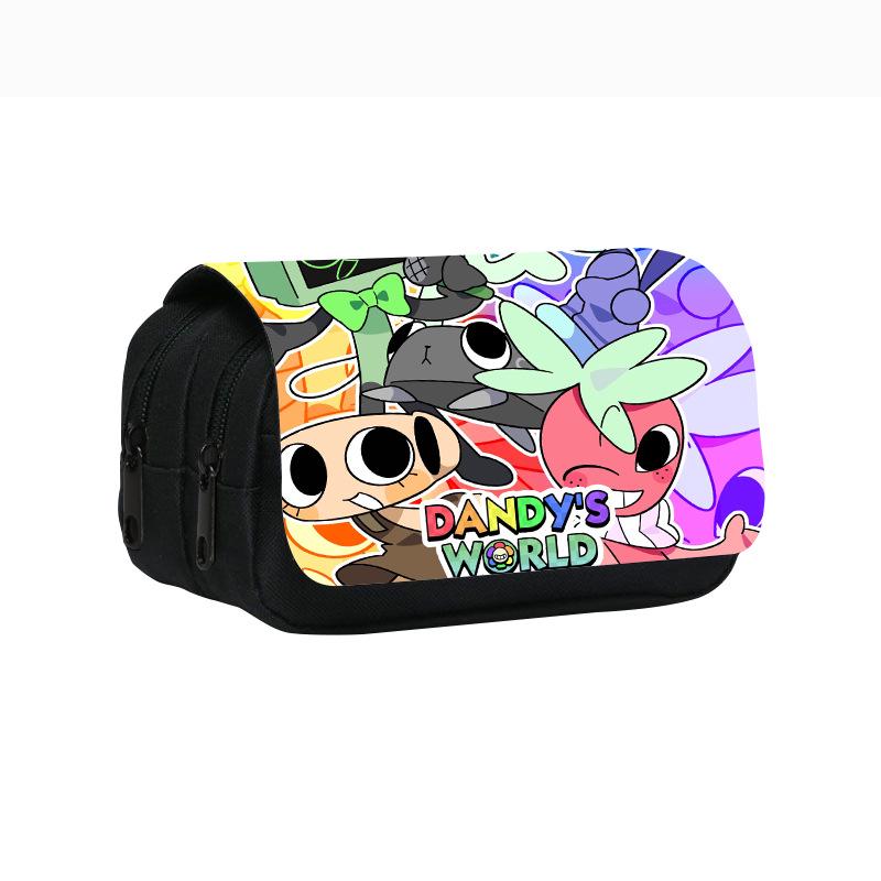 Dandy s World Double-Layer Pencil Case: Student Storage Stationery Bag Double-layer Pencil Case with Flip Cover