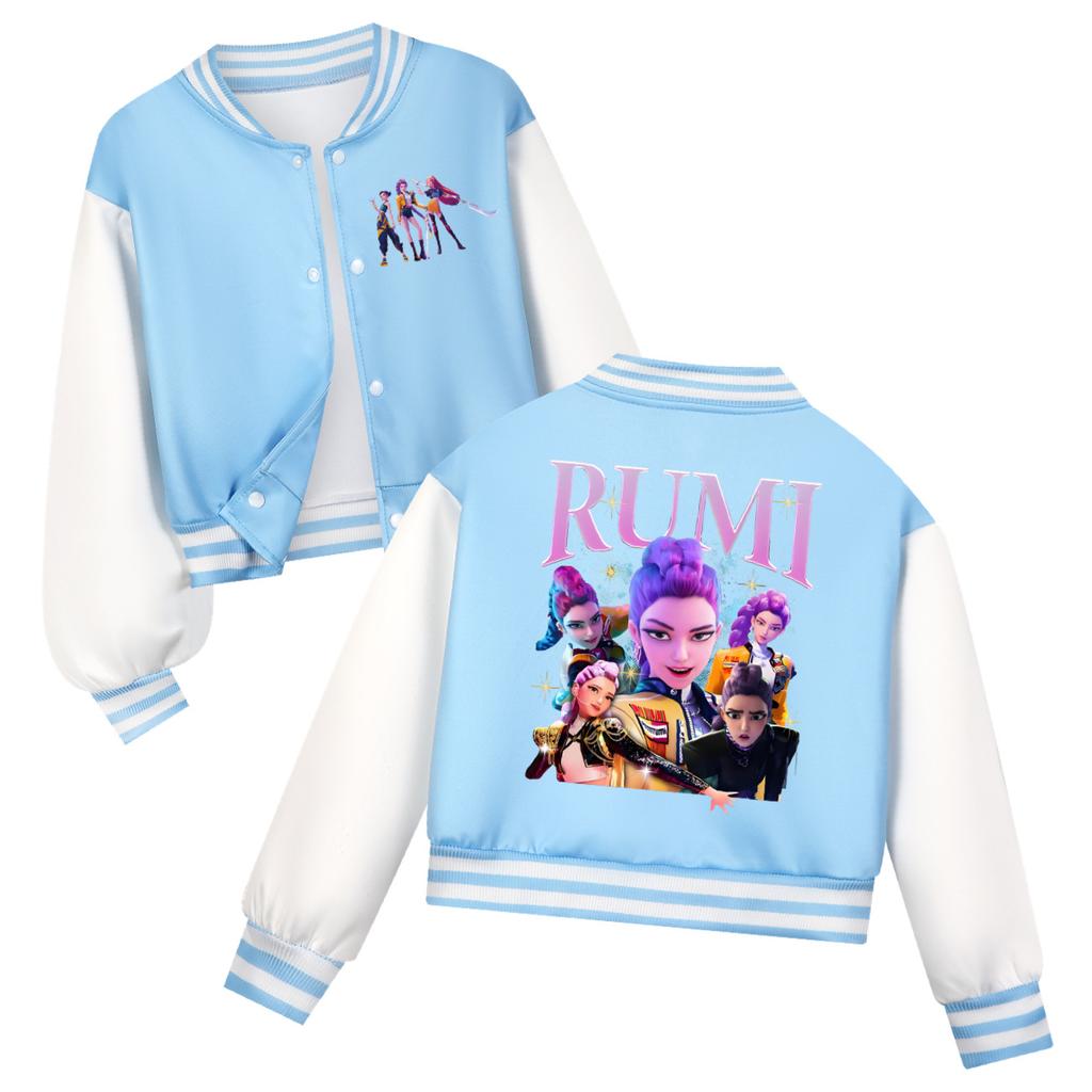 Kpop Witch Hunt Spring Autumn Children's Short Round Neck Jacket Anime Protagonist Color Printed Fashionable Cute Jacket