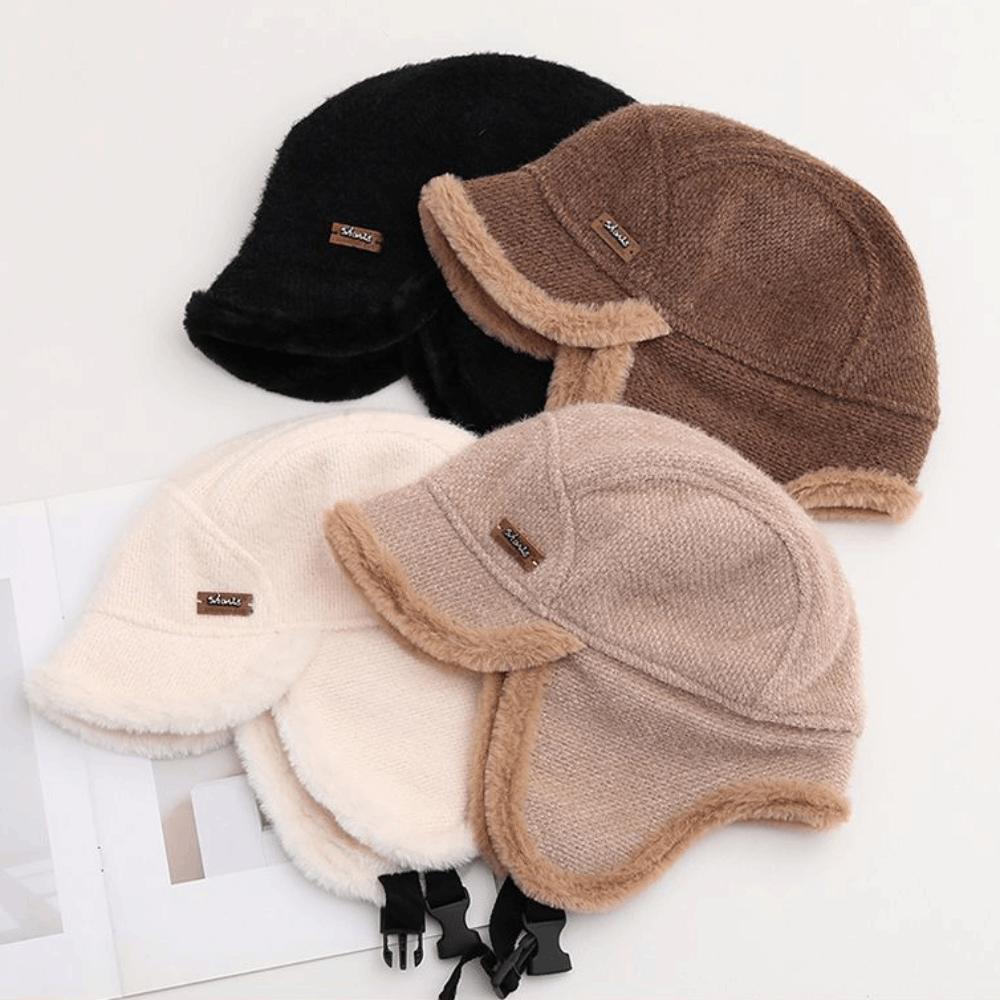 Casual Windproof Winter Hat Thickened Velvet Lining Faux Fur Hat Warm Earflaps Hat For Women