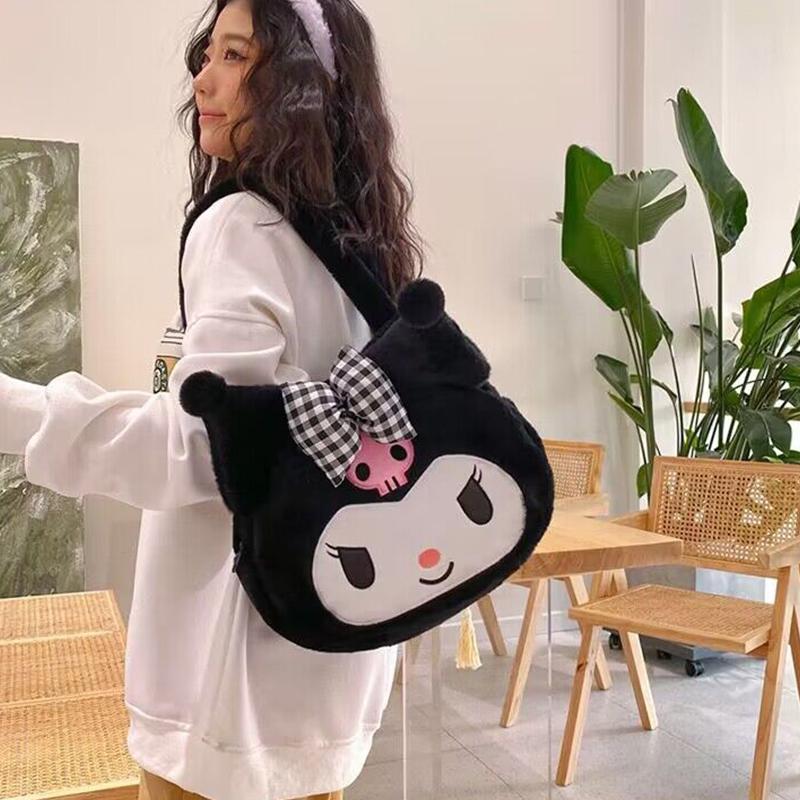 Kawaii Messenger Bag Cute Plush Female Lolita Student Large-Capacity Schoolbag Hand-Held Shoulder Bag Gift