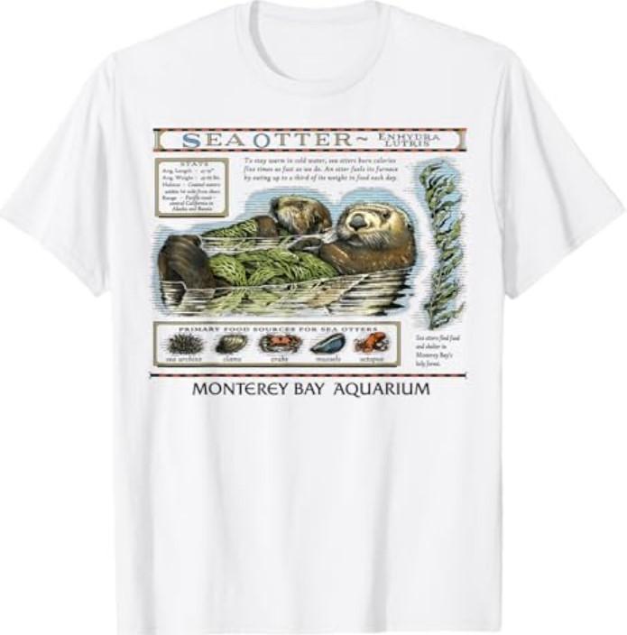 Винтажная футболка с морскими выдрами XXL
