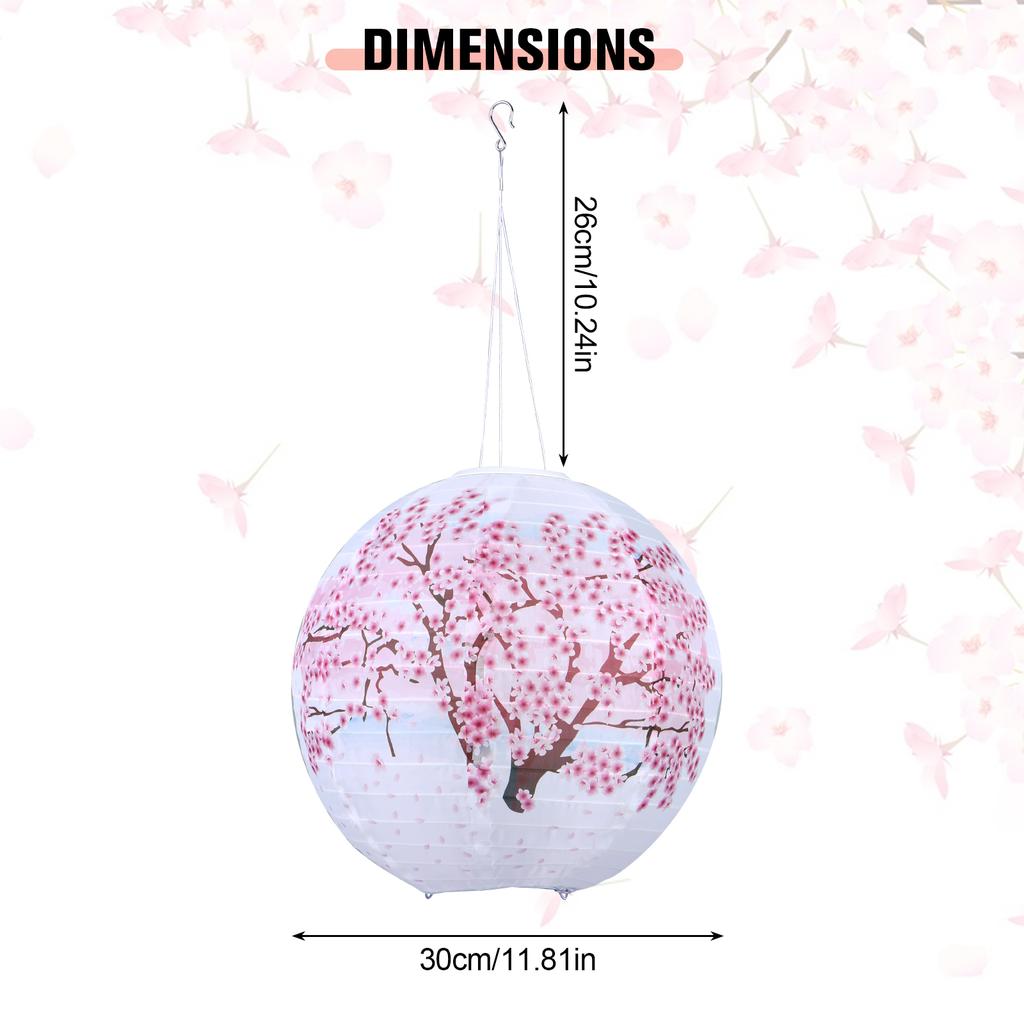 Solar Powered Cherry Blossom Lights Nylon Colth Outdoor Lights IP65 Waterproof Flower Decorative Lights for Patio Garden Decor
