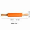 Solid Wood Handle Dough Roller Silicone Baking Rolling Pin Rolling Pin  Dough Pancake Pastry Cookie