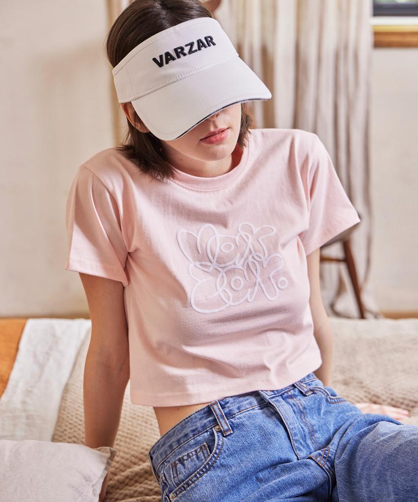 Bajal Graffiti Crop Short Sleeve T-Shirt Pink