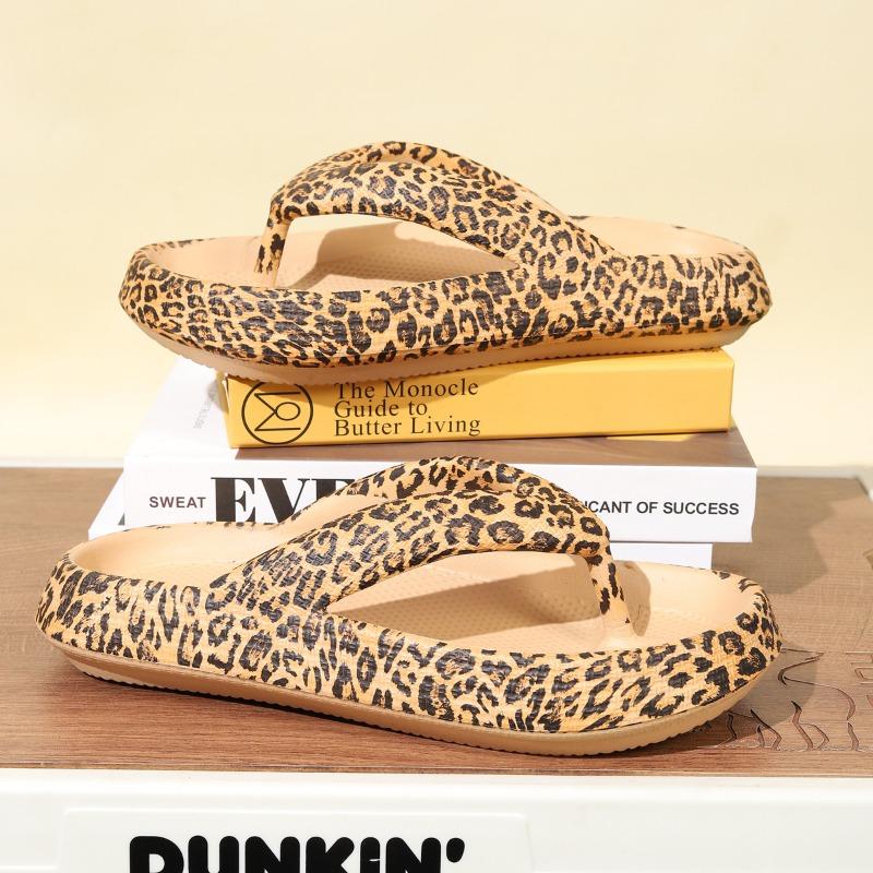 Vară Cuplu Flip Flops imprimeu leopard fund gros Sandale bărbați Sandale femei