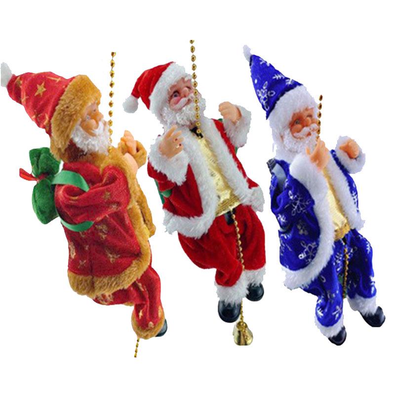 Elektrisk Musikaliskt Klättrande Jultomte Juldekoration Flanellfigur