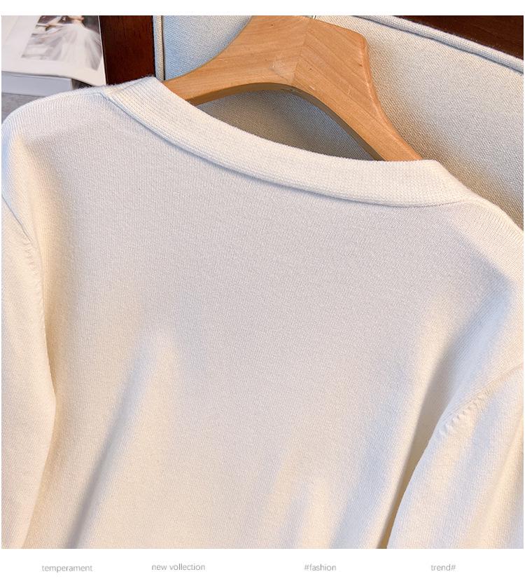 Plus Size Women's Loose Knit Cardigan Sweater for Bust 150-160 cm