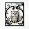 Cross Owl Silhouette Iron Wall Art for Living Room and Bedroom