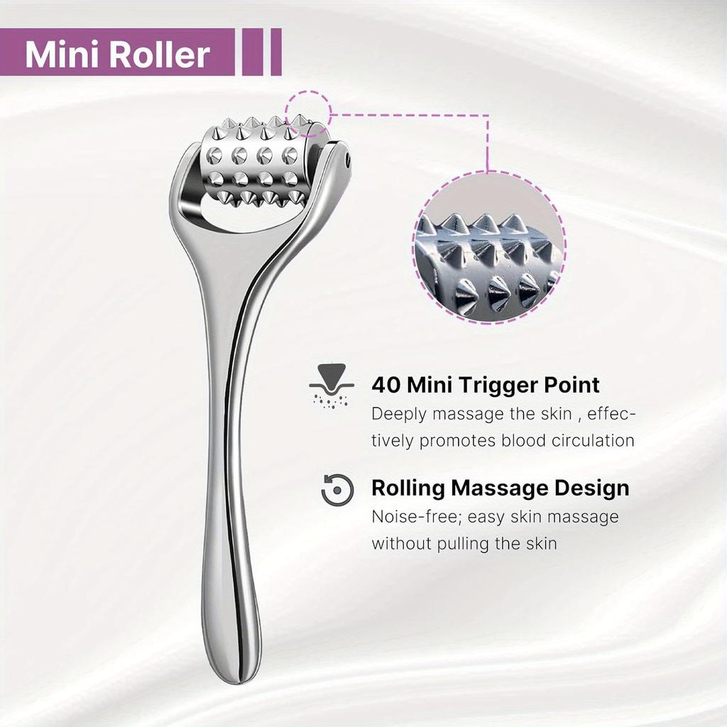 Stainless Steel Eye Massager & Face Rollers Face Massager Tool For Puffiness Eye Bags Ideal For Daily Facial Care Body Massager