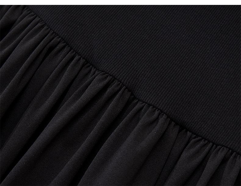 Hepburn-Inspired Women's Black Coat with Dress, Perfect for Petite Figures, Spring/Autumn/Winter, High-End Aesthetic