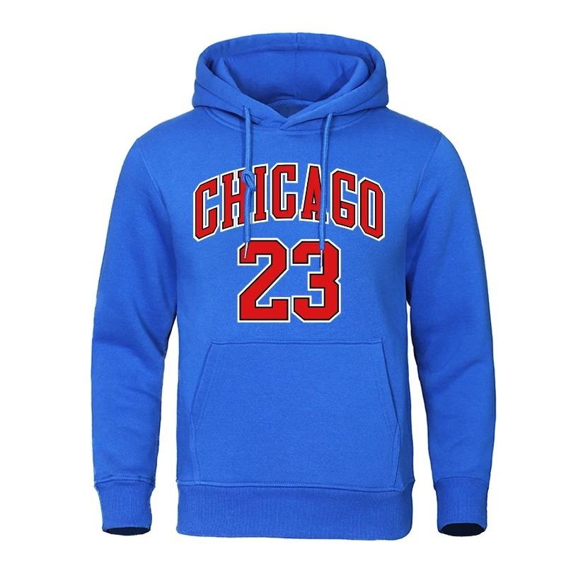 Chicago 23 Jersey, literă, număr, model, hanorac pentru bărbați, modă, hip hop, pulover, hanorac, cu gâtul în formă de O, hanorac, buzunar, fleece