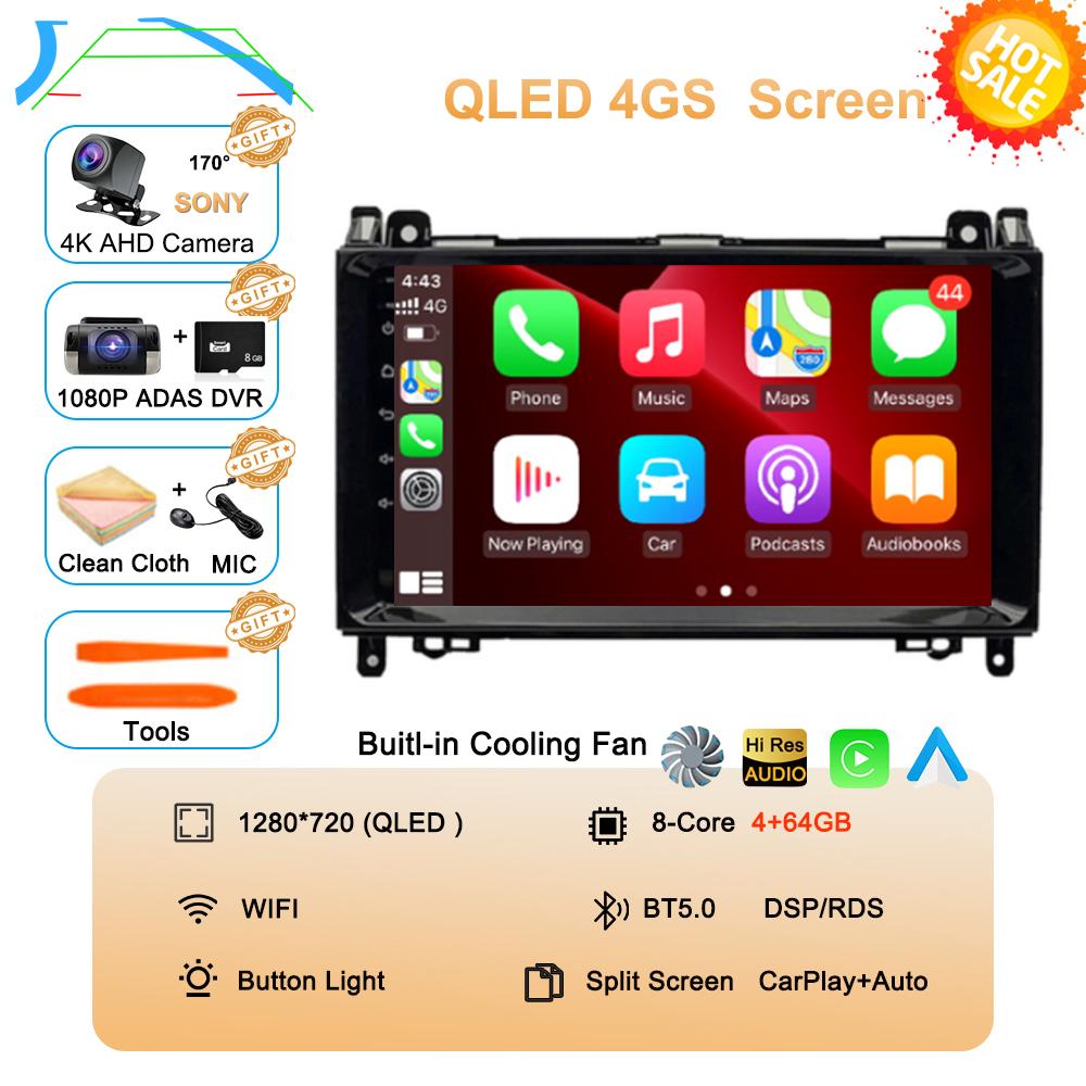 Android 14 Car Radio 9'' For Mercedes Benz B200 Sprinter W906 W639 AB Class W169 W245 Viano Vito Multimedia GPS DVD Video Player