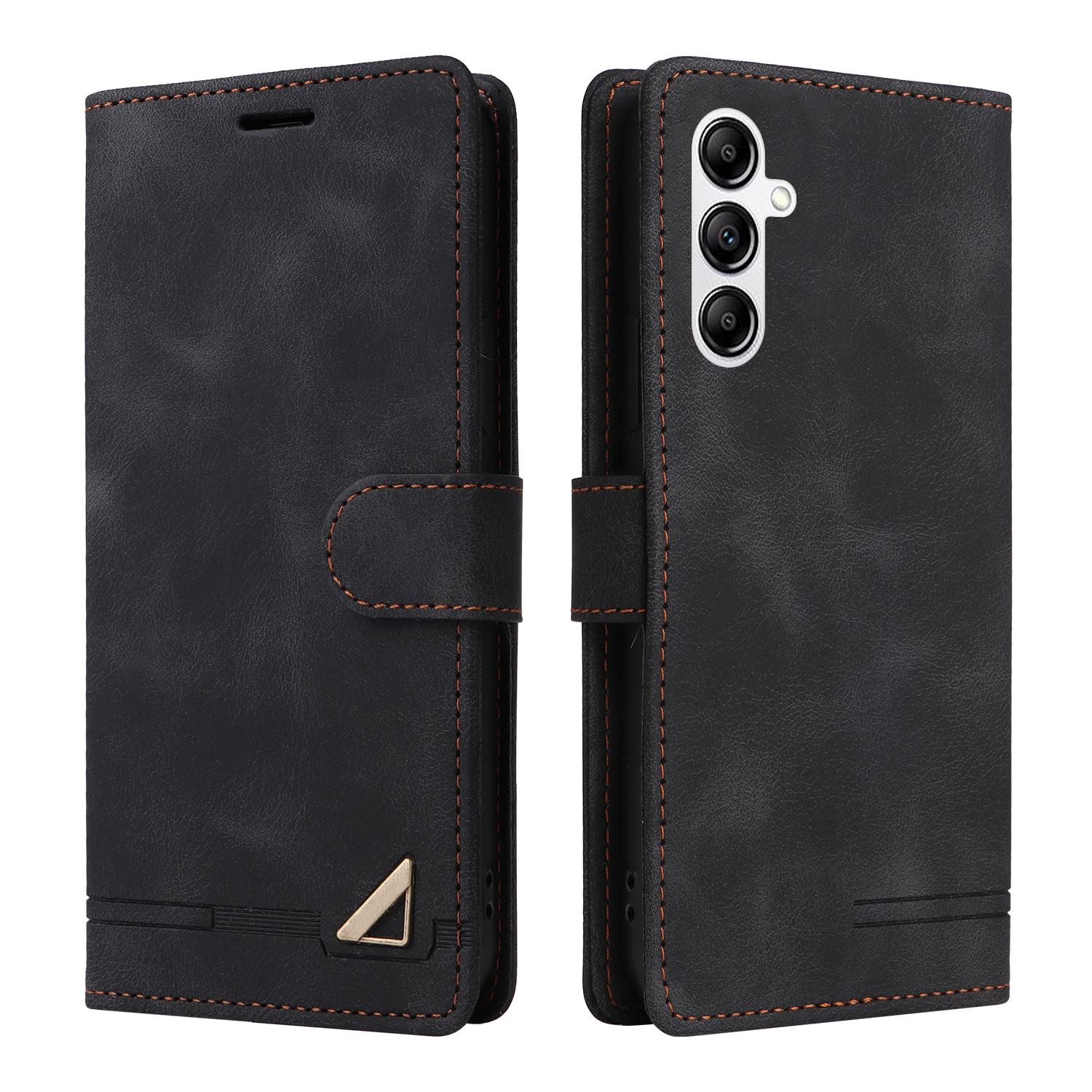 

007 Series For Samsung Galaxy A14 5G/A14 4G Skin-touch Leather Wallet Phone Case Flip Stand Anti-drop Cover Black